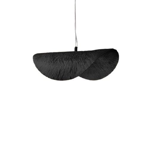 COLGANTE CAPELLO CURVO 1 LUZ E27 CHAPA NEGRO 80x35CM